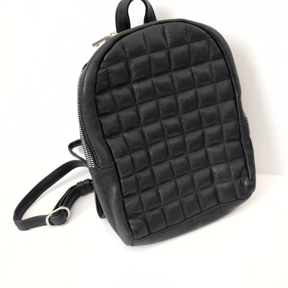 Still Nordic‎ Black Flo City Backpack 65654 Leather Quilted Mini Bag